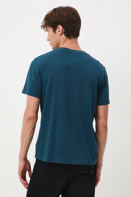 Odzież T-shirt bawełniany męski z ozdobnym haftem RW25-TSM605 turkusowy