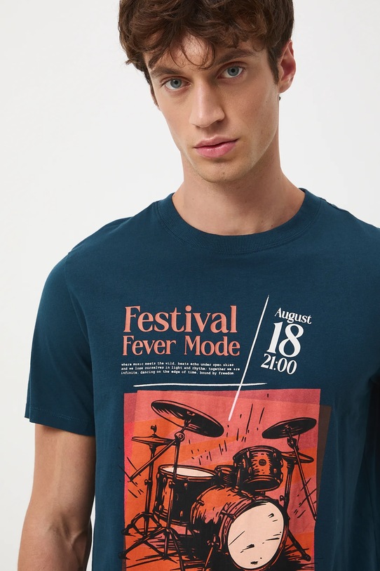 Medicine t-shirt bawełniany turkusowy RW25-TSM608