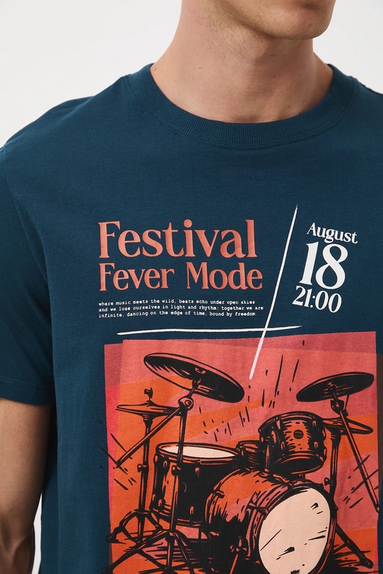 Medicine t-shirt bawełniany RW25-TSM608 turkusowy