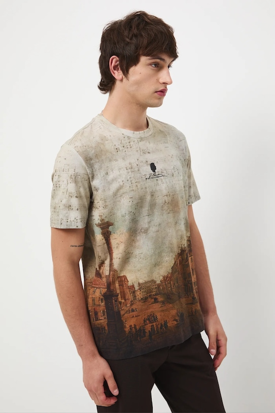 Odzież T-shirt bawełniany męski z elastanem z kolekcji Narodowy Instytut Fryderyka Chopina x Medicine RW25-TSM700 multicolor