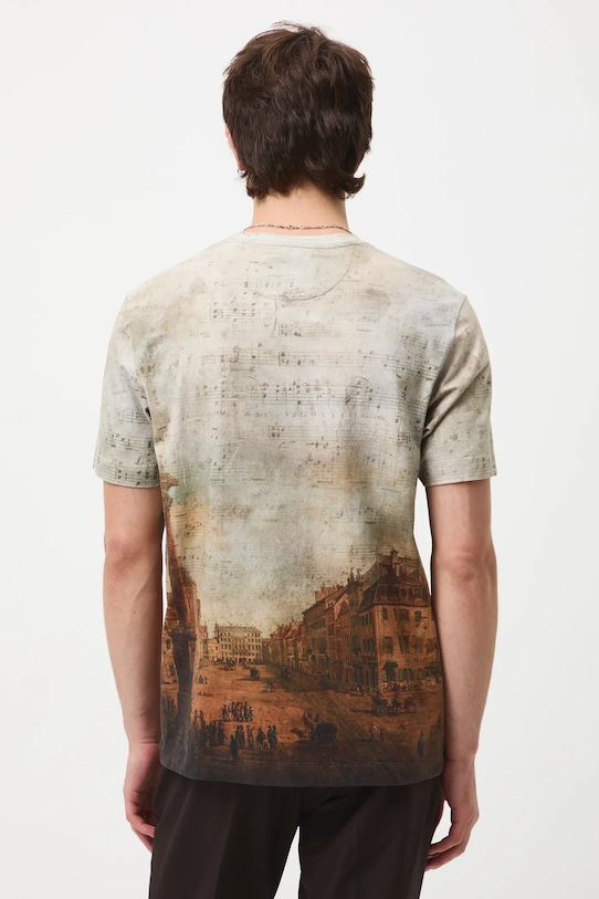 T-shirt bawełniany męski z elastanem z kolekcji Narodowy Instytut Fryderyka Chopina x Medicine multicolor RW25-TSM700