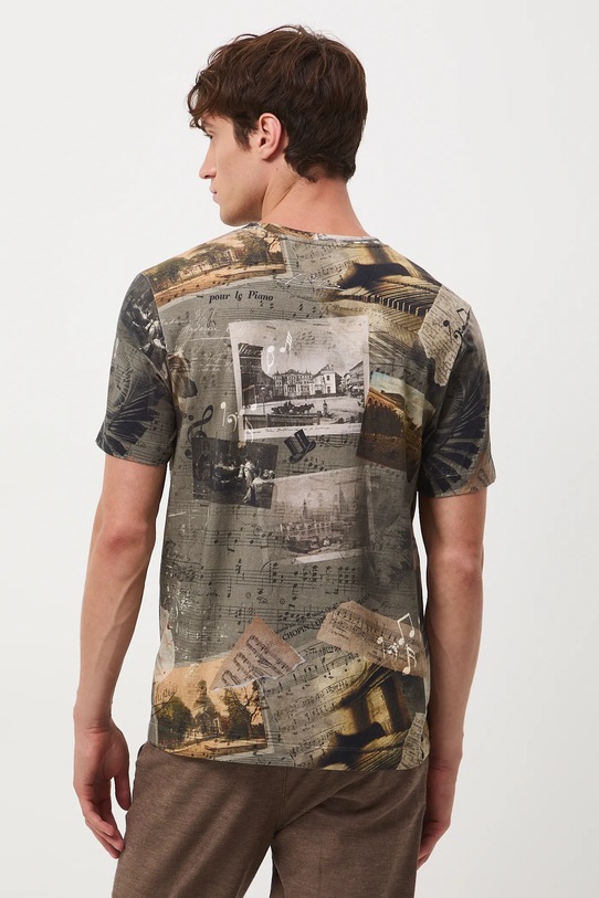 T-shirt bawełniany męski z elastanem z kolekcji Narodowy Instytut Fryderyka Chopina x Medicine szary RW25-TSM701