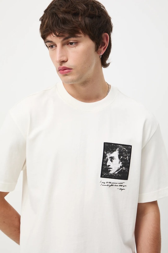T-shirt bawełniany męski z kolekcji Narodowy Instytut Fryderyka Chopina x Medicine RW25-TSM702 beżowy