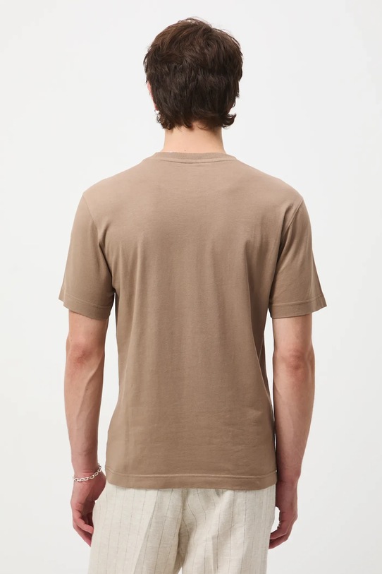 T-shirt bawełniany męski z elastanem z kolekcji Narodowy Instytut Fryderyka Chopina x Medicine beżowy RW25-TSM708
