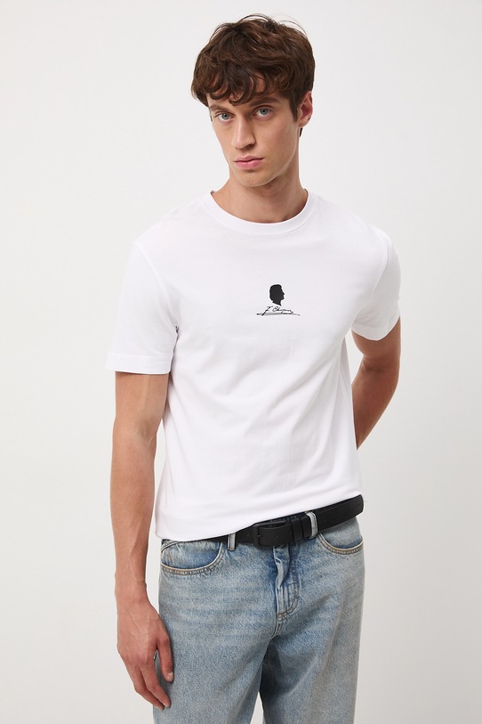 T-shirt bawełniany męski z elastanem z kolekcji Narodowy Instytut Fryderyka Chopina x Medicine RW25-TSM709 biały