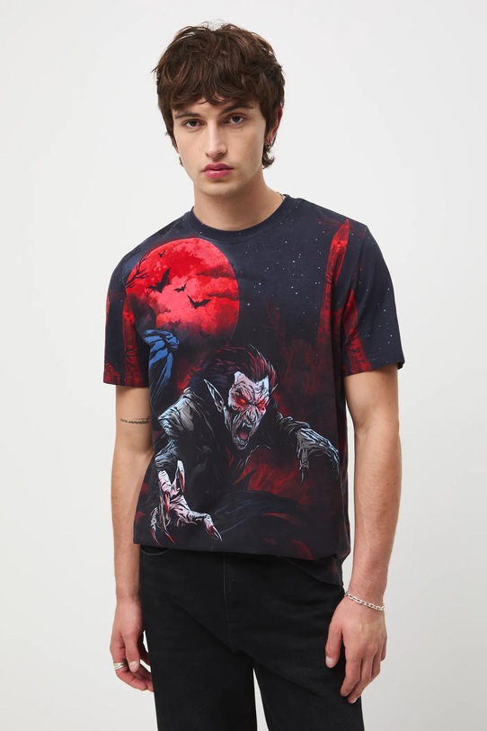 T-shirt bawełniany męski z elastanem wzorzysty RW25-TSM710 multicolor RW25