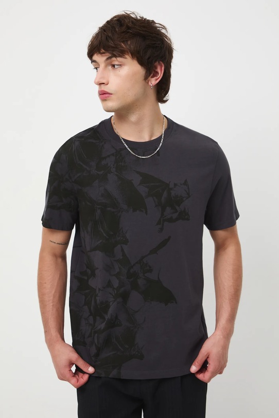 T-shirt bawełniany męski wzorzysty RW25-TSM712 szary RW25