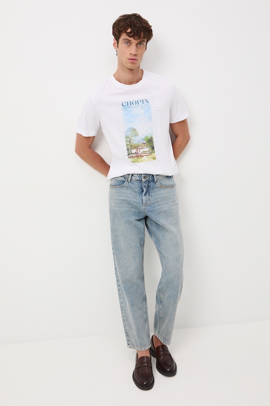 Odzież T-shirt bawełniany męski z kolekcji Narodowy Instytut Fryderyka Chopina x Medicine RW25-TSM753 biały