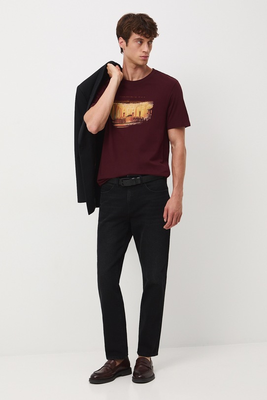Odzież T-shirt bawełniany męski z kolekcji Narodowy Instytut Fryderyka Chopina x Medicine RW25-TSM754 bordowy