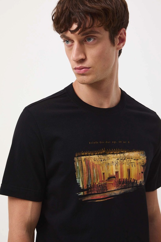 T-shirt bawełniany męski z kolekcji Narodowy Instytut Fryderyka Chopina x Medicine RW25-TSM754 czarny
