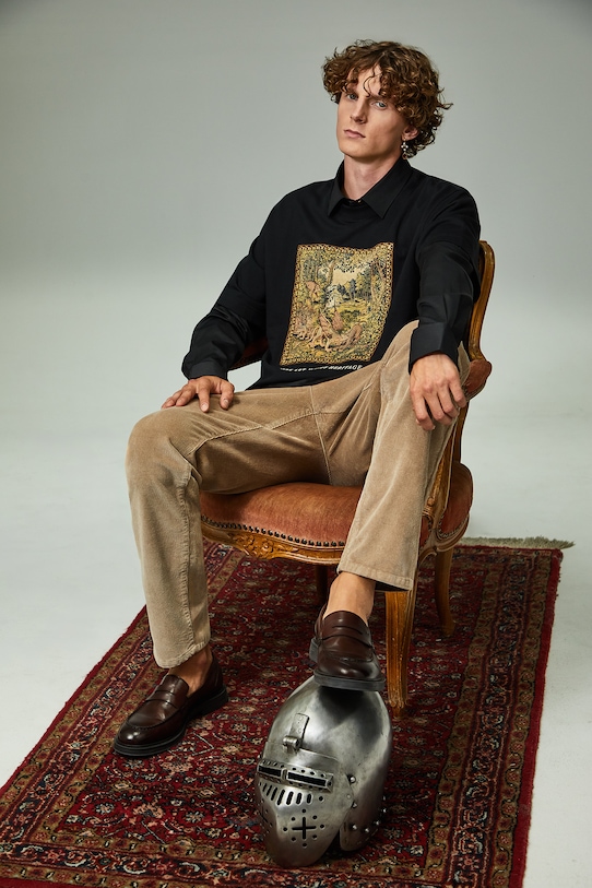 Bavlnené tričko pánske Kráľovská kolekcia RW25-TSM851 čierna RW25