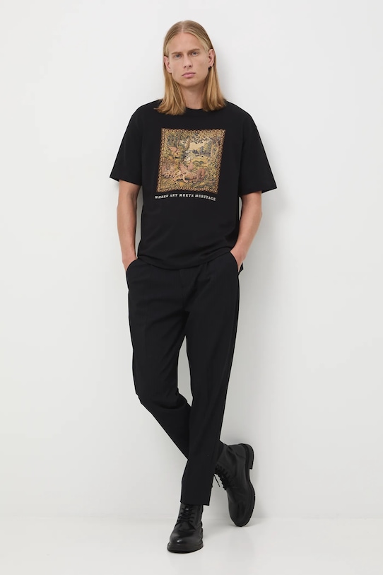 Oblečenie Bavlnené tričko pánske Kráľovská kolekcia RW25-TSM851 čierna