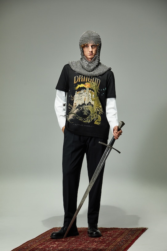 Bavlněné tričko pánské Královská kolekce RW25-TSM855 černá RW25