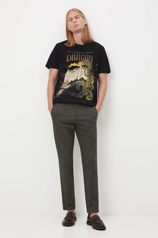 Bavlněné tričko pánské Královská kolekce RW25-TSM855 černá