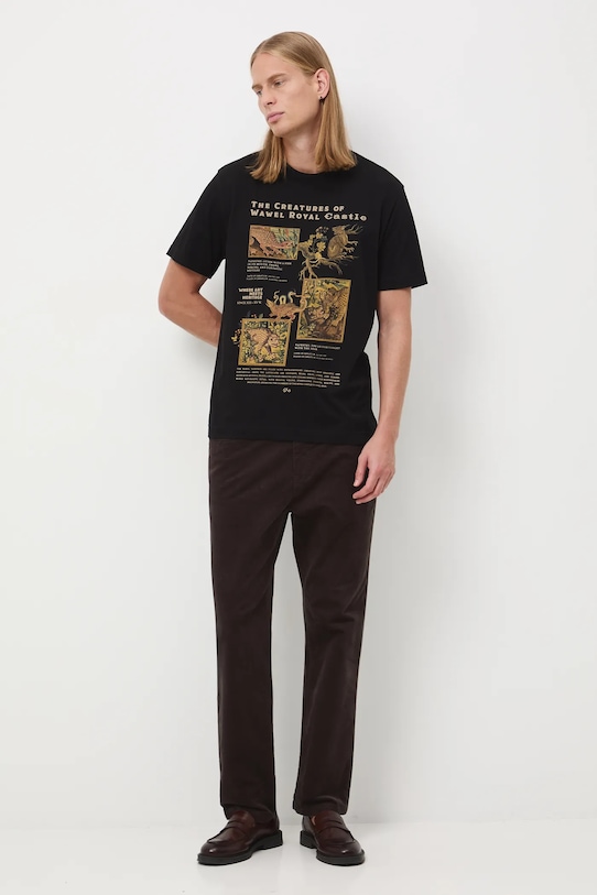 Oblečenie Bavlnené tričko pánske Kráľovská kolekcia RW25-TSM857 čierna