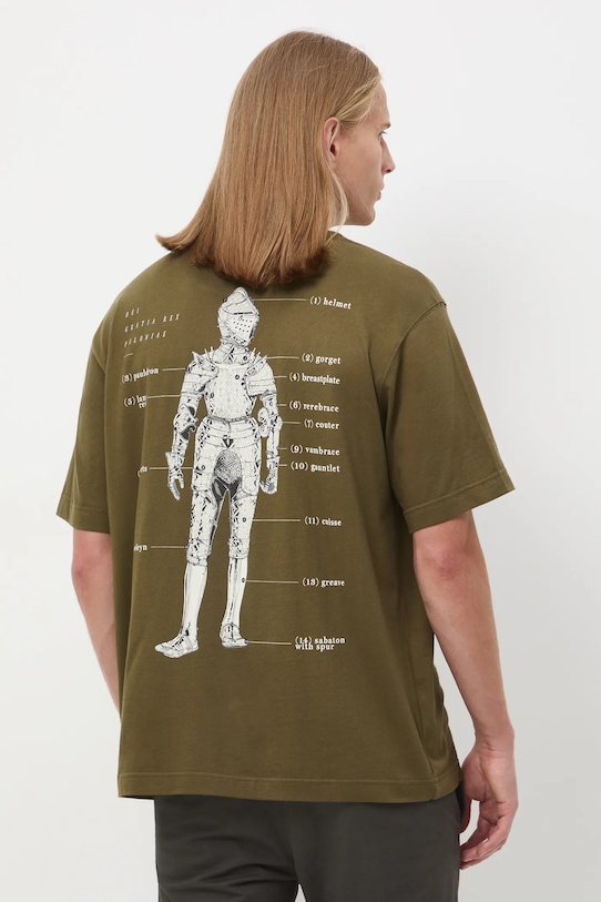 Bavlnené tričko pánske Kráľovská kolekcia potlač zelená RW25-TSM859