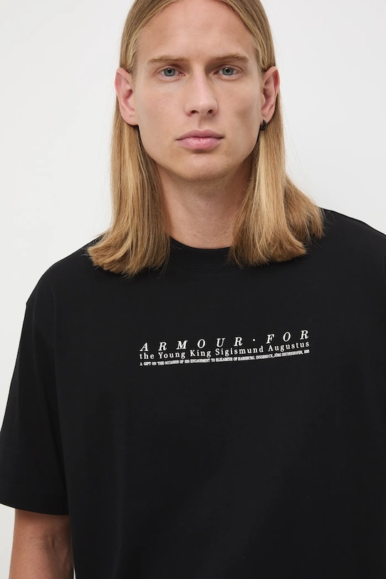 Bavlnené tričko pánske Kráľovská kolekcia RW25-TSM859 čierna