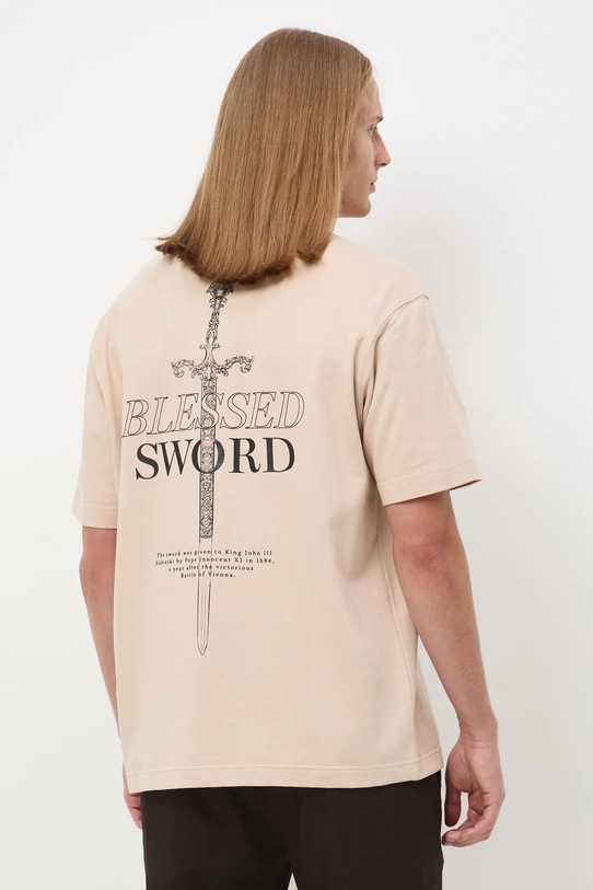 Medicine t-shirt bawełniany beżowy RW25-TSM861
