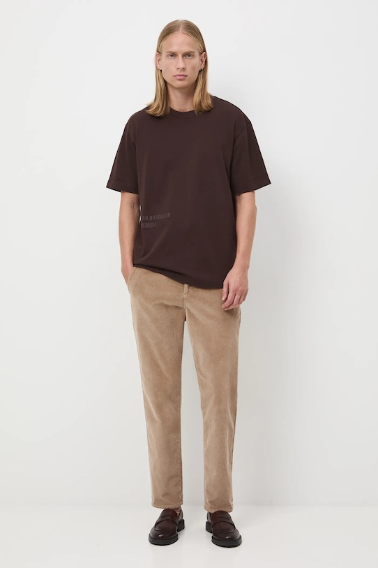 Bavlněné tričko pánské Královská kolekce hnědá RW25-TSM861