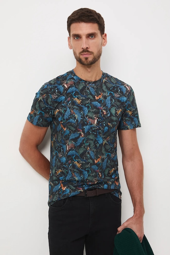 Medicine t-shirt bawełniany wzorzyste czarny RW25-TSMA04