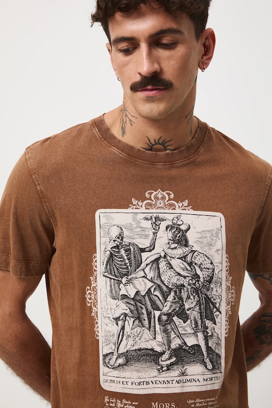 Medicine t-shirt bawełniany brązowy RW25-TSMA18