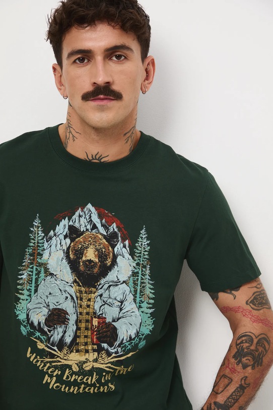 Medicine t-shirt bawełniany zielony RW25-TSMA34