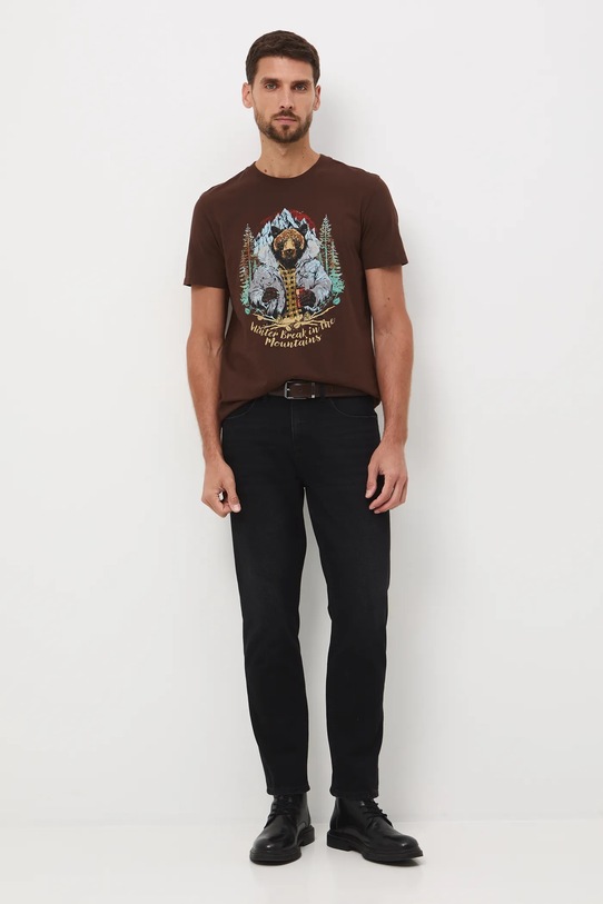 Medicine t-shirt bawełniany RW25-TSMA34 brązowy RW25