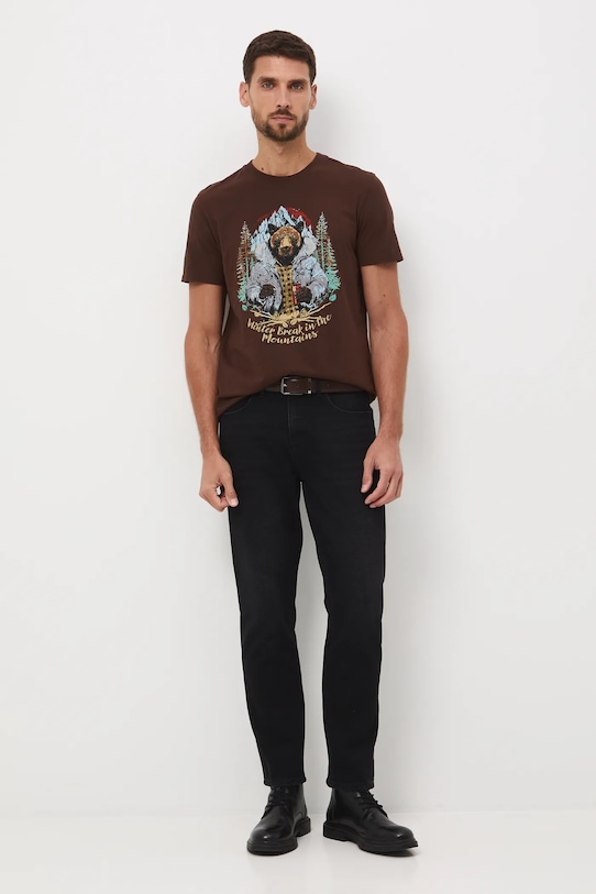 Medicine t-shirt bawełniany RW25-TSMA34 brązowy RW25