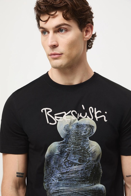T-shirt bawełniany męski z kolekcji Zdzisław Beksiński x Medicine RW25-TSMA57 czarny
