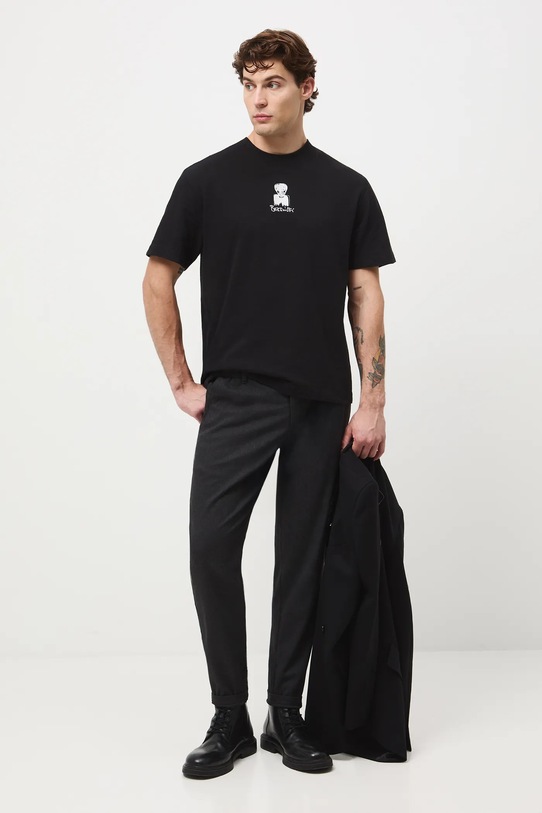 Oblečení Bavlněné tričko pánské z kolekce Zdzisław Beksiński x Medicine RW25-TSMA59 černá