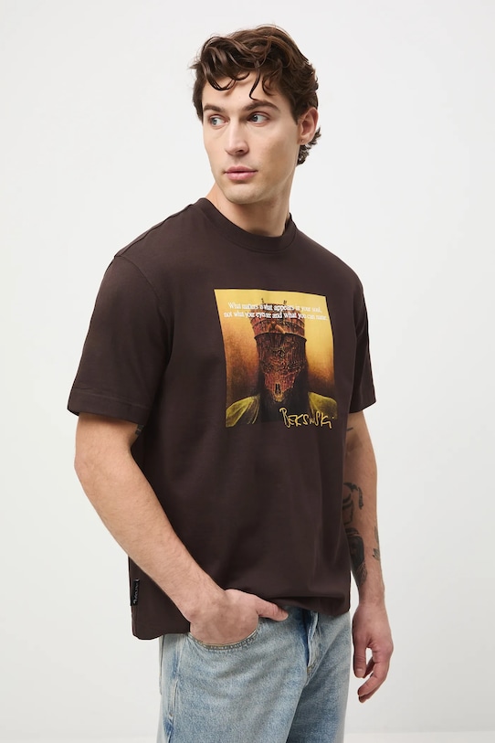 Medicine t-shirt bawełniany RW25-TSMA61 brązowy