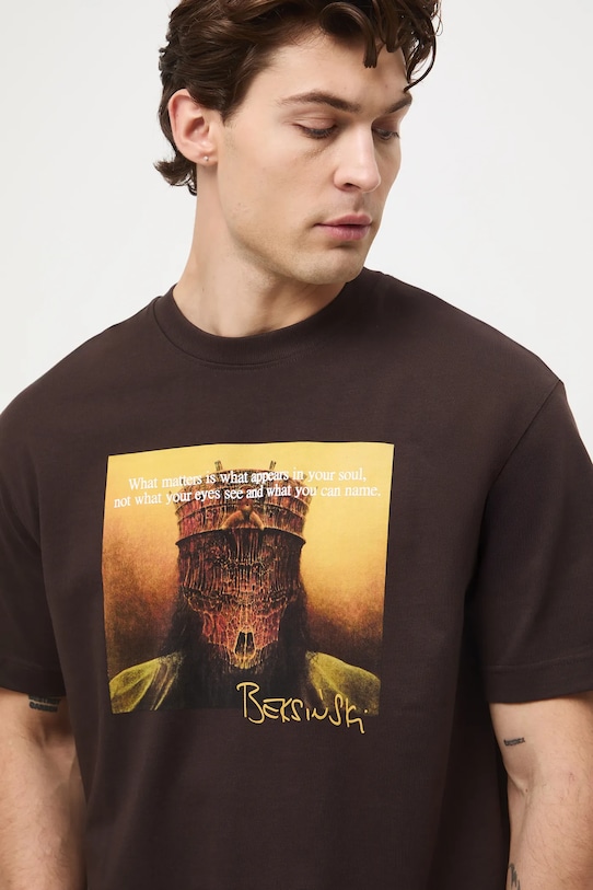 Medicine t-shirt bawełniany brązowy RW25-TSMA61