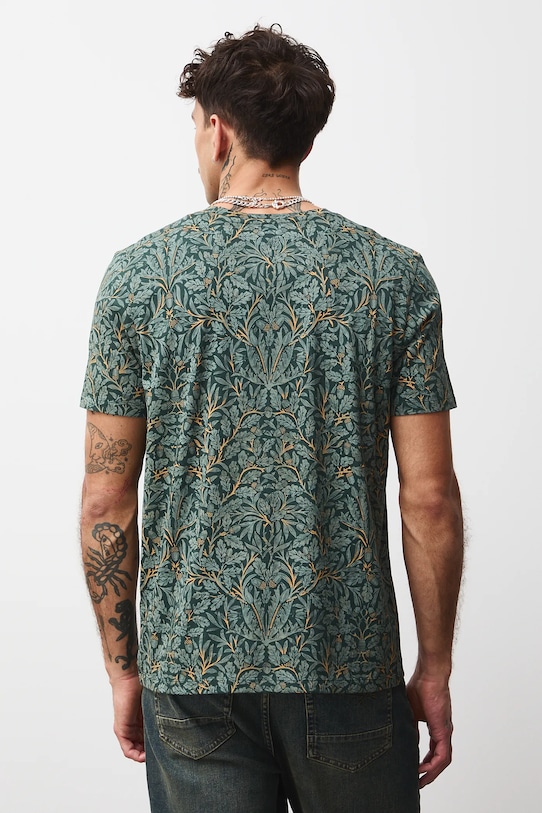 Odzież T-shirt bawełniany męski wzorzysty RW25-TSMB06 zielony