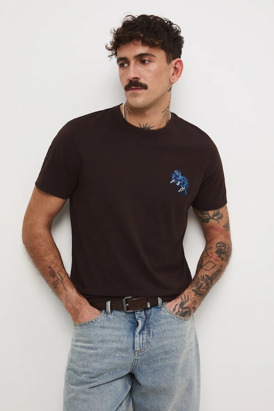 Medicine t-shirt bawełniany regular brązowy RW25-TSMB19