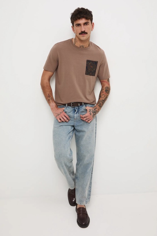 Medicine t-shirt z elastanem brązowy RW25-TSMB20