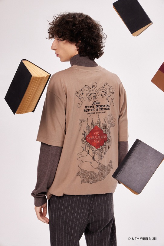 Medicine t-shirt bawełniany nadruk beżowy RW25-TSMB58