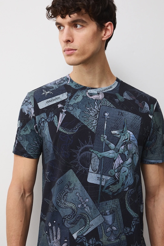 Medicine t-shirt wzorzyste turkusowy RW25-TSMC10