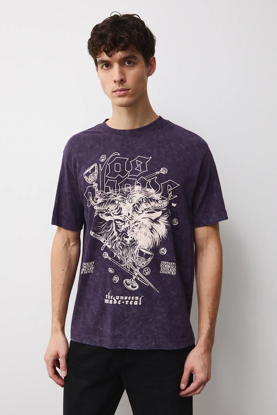 Medicine t-shirt bawełniany fioletowy RW25-TSMC11