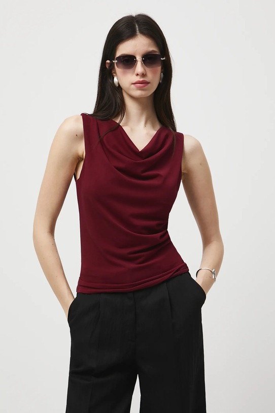 Top damski z modalem RW25-TTD301 bordowy RW25