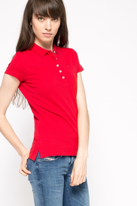 Tommy Hilfiger - Μπλουζάκι slim κόκκινο 1M57636661