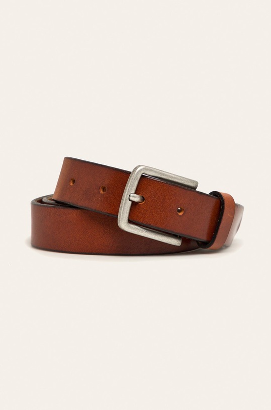 Jack & Jones - Pasek skórzany brązowy 12111066