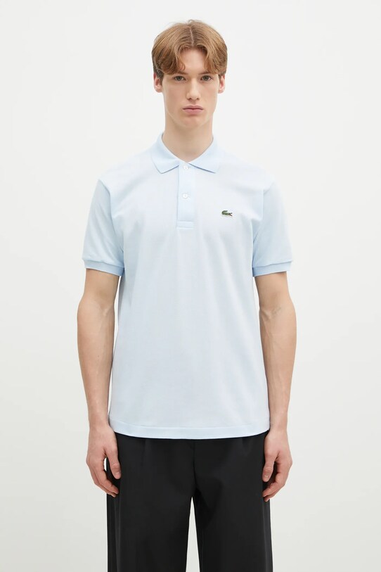 Lacoste polo bawełniane L1212. gładkie niebieski L1212.