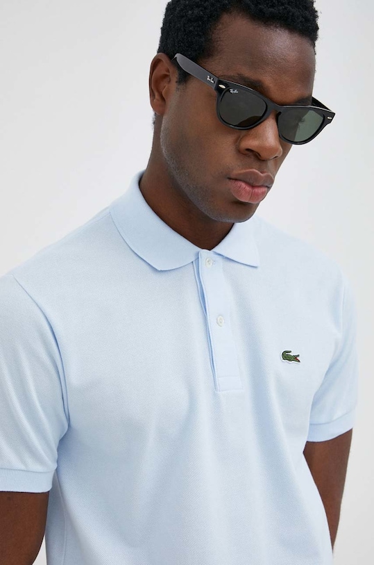 Pamučna polo majica Lacoste bez uzorka plava L1212.