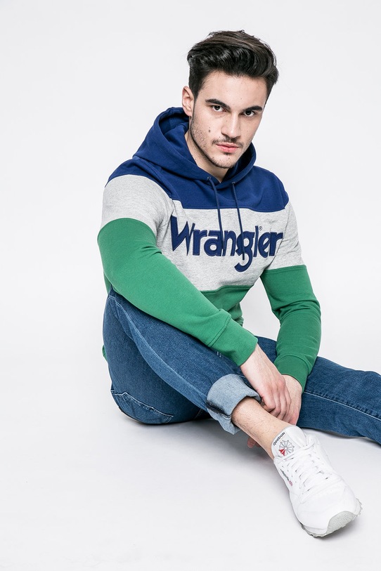 Wrangler - Суичър Amazon Green памук зелен W6550HPUX