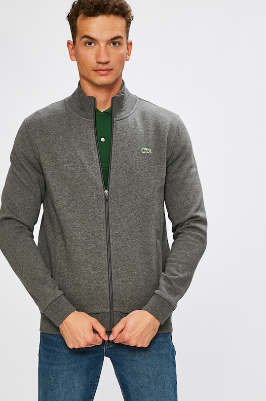 Lacoste - Mikina bez kapucne sivá SH7616