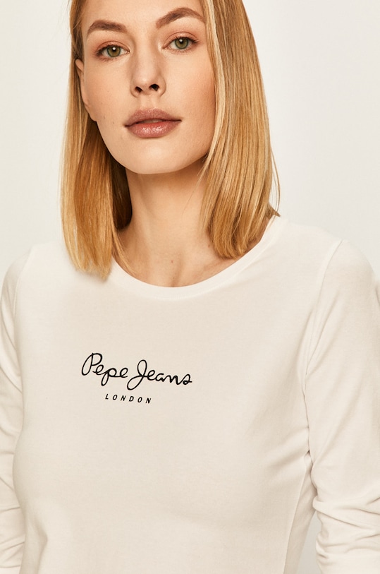 Pepe Jeans - Bluzka New Virginia z elastanem biały PL502755