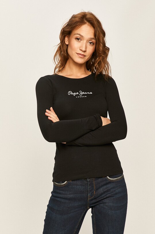 Pepe Jeans - Μπλουζάκι New Virginia στάμπα μαύρο PL502755