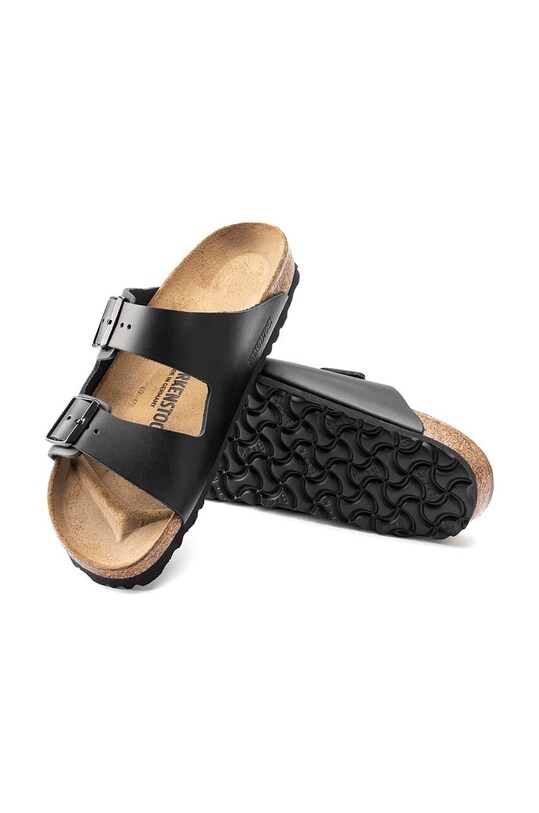 Birkenstock klapki skórzane Arizona 51191 czarny