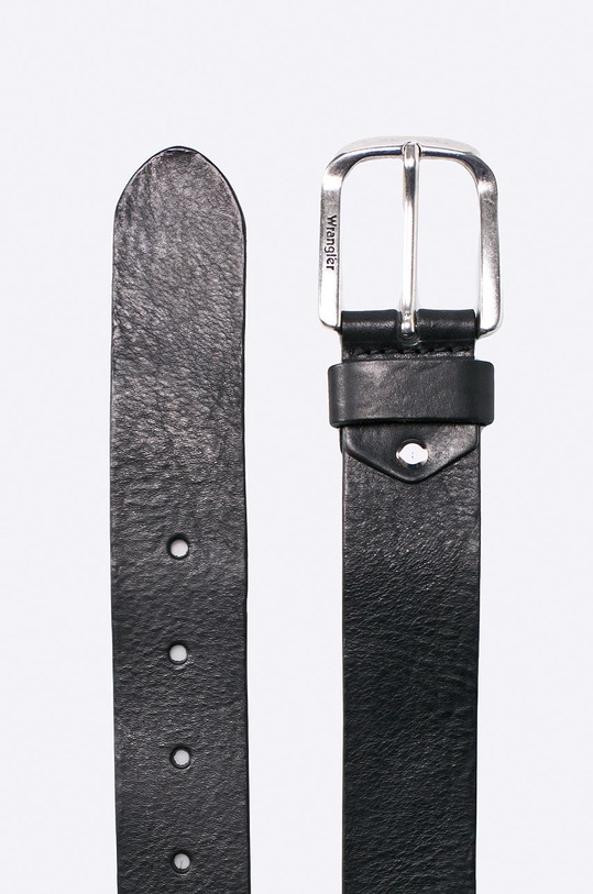 Wrangler - Kožený opasok W0B35U101 čierna AA00