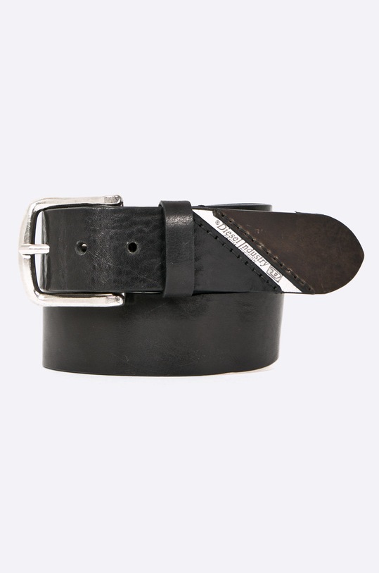 Diesel - Kožený opasok B-LINE BELT čierna B.LINE.PR080